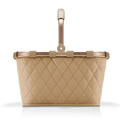 Afbeelding van Reisenthel Carrybag Boodschappenmand 22L Rhombus Ginger Frame Beige