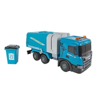 Afbeelding van 2 Play Scania Vrachtwagen Vuilniswagen Frictie met Licht en Geluid