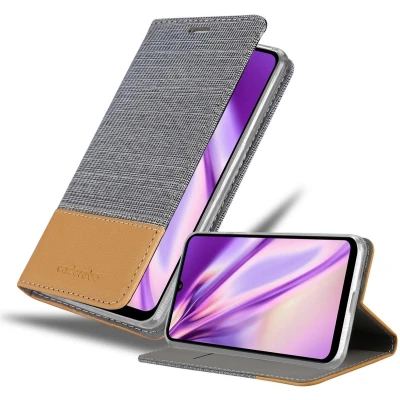 Afbeelding van Cadorabo Hoesje geschikt voor Huawei Y6P in LICHTGRIJS BRUIN Beschermhoes met magnetische sluiting, standfunctie en kaartvakje Book Case Cover Etui