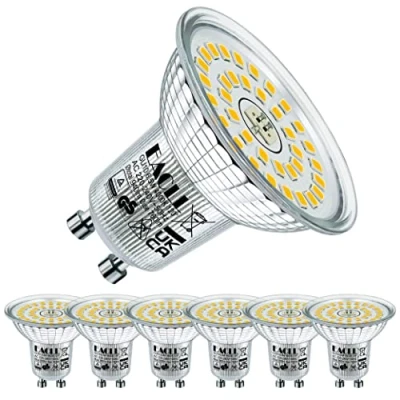 Afbeelding van EACLL GU10 LED lampen Neutraal Wit, 6.5W Gelijk aan 100W Halogeenlampen, 6 pack, 4000K 760lm AC 230V Geen Flikkering Verlichting, Stralingshoek 120 Spots, Niet Dimbaar Korte Reflectorlamp