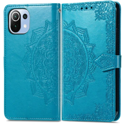 Afbeelding van iMoshion Hoesje Geschikt voor Xiaomi Mi 11 Lite (4G) / (5G) 5G NE Met Pasjeshouder Mandala Bookcase Turquoise