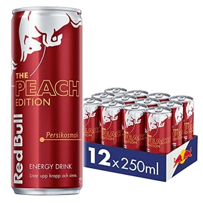 Afbeelding van Red Bull Energy Drink voor eenmalig gebruik (Peach Edition met 3,00 statiegeld 12 x 250 ml)