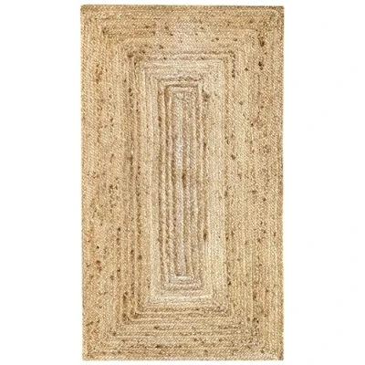 Afbeelding van HAMID Vloerkleed Van Jute, Tapijt Alhambra Natuurlijk, 100% Natuurlijk Handgeweven, Voor Woonkamer, Slaapkamer, Eetkamer, Gang, Ingang (150x80cm)