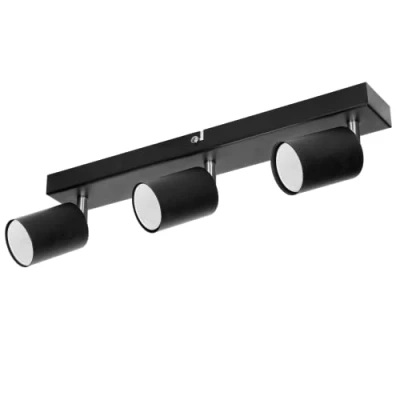 Afbeelding van Plafondlamp geschikt voor 3 spotjes Draaibare Opbouwspot Ook als Wandlamp binnen Doa Sp Zwart