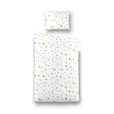 Afbeelding van Dekbedovertrek Peuter &amp; Baby Starry Nights Wit 120 x 150 cm Peuterovertrek Koopjedeal.nl Altijd de beste deal