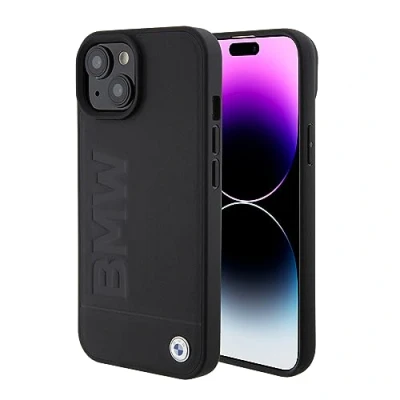 Afbeelding van BMW Signature Leather Back Case (MagSafe Compatible) Geschikt voor Apple iPhone 15 (6.1&quot;) Zwart