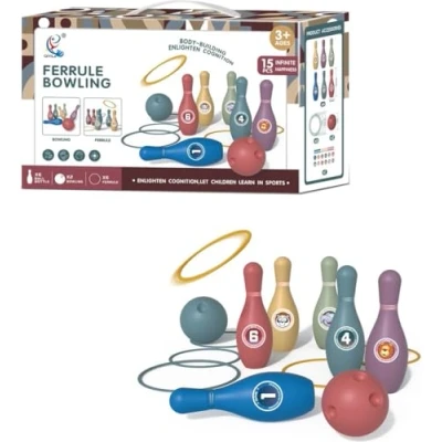 Afbeelding van Bowlingset kinderen Kegelen Kegelspel Stevig en Kleurrijk 15 stuks