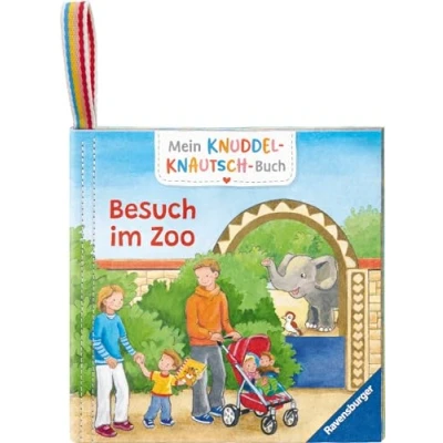 Afbeelding van Mein Knuddel Knautsch Buch: Besuch im Zoo; weiches Stoffbuch, waschbares Badebuch, Babyspielzeug ab 6 Monate