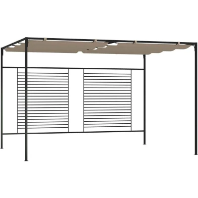 Afbeelding van Prieel met uittrekbaar dak 180 g/m² 3x4x2,3 m taupe