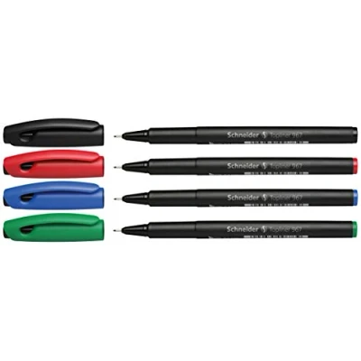 Afbeelding van Schneider fineliner Topliner 967 0,4mm set 4 stuks assorti kleuren S 196794