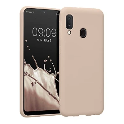 Afbeelding van kwmobile telefoonhoesje geschikt voor Samsung Galaxy A20e Hoesje smartphone Back cover in kokosmelk