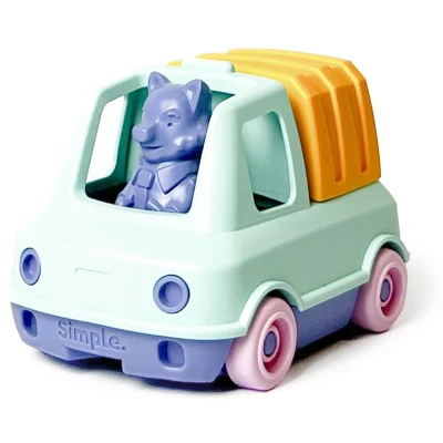 Afbeelding van LE JOUET SIMPLE Mijn Eerste Vuilniswagen Turkoois.