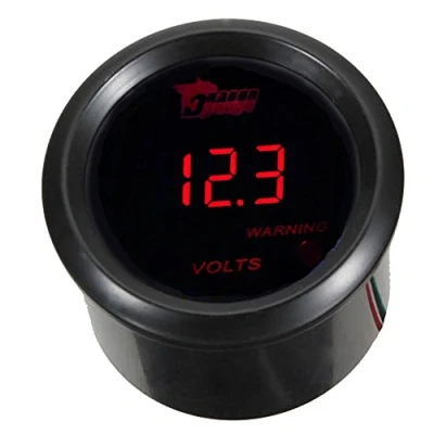 Afbeelding van Mintice 2&quot; 52mm Zwarte Auto Digitale Motor Rood LED Licht Volt Meter