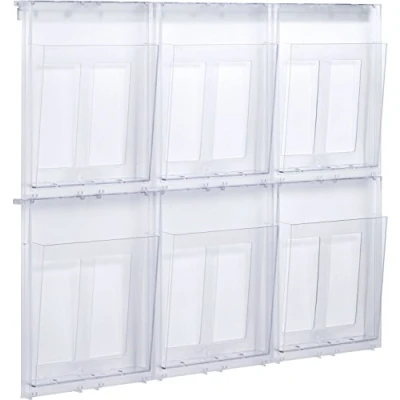 Afbeelding van Helit wandset displaystandaard 6 x A4 liggend formaat 956 280 59 mm (transparant)
