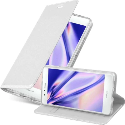 Afbeelding van Cadorabo Hoesje geschikt voor Huawei P9 LITE 2016 / G9 in CLASSY ZILVER Beschermhoes met magnetische sluiting, standfunctie en kaartvakje Book Case Cover Etui