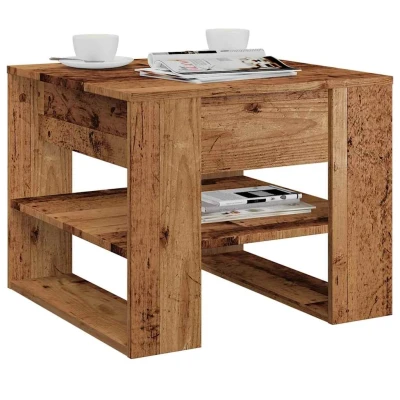 Afbeelding van vidaXL Salontafel 55,5x55x45 cm bewerkt hout oud houtkleurig