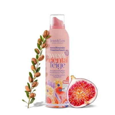 Afbeelding van Jean &amp; Len Kalmerend droomschuim met argan en vijgenolie, gel to foam technologie, vitamine E plantaardige glycerine, zonder parabenen siliconen, 200 ml