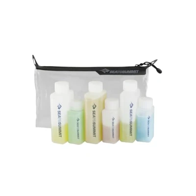 Afbeelding van Sea to Summit TravellingLight Transparante toilettas met ritssluiting en TSA goedgekeurde reisflessen