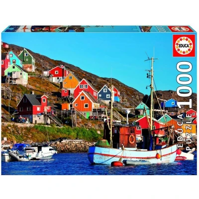 Afbeelding van Legpuzzel 1000 stukjes Noorse Huisjes Educa puzzel