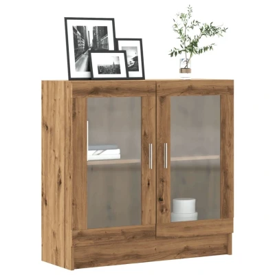 Afbeelding van Boekenkast 82,5x30,5x80 cm bewerkt hout artisanaal eikenkleurig