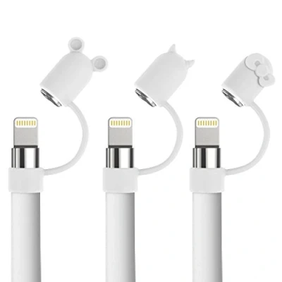 Afbeelding van Fintie [3 Shape Pencil reservedop van siliconen, compatibel met Apple 1e generatie, vervangende penhouder voor iPad 9.7, Air 2019, Mini 5 potlood, wit