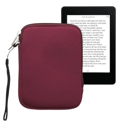 Afbeelding van kwmobile Neoprene e Reader Pouch Size 6&quot; eReader Universal eBook Sleeve Case with Zipper Berry
