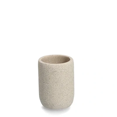Afbeelding van Zeller tandenborstelhouder kunststeen beige 7 x 10 cm