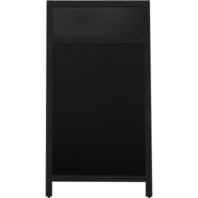 Afbeelding van Europel Stoepbord Krijtbord Zwart dennenhout 66 x 128cm Geschikt voor binnen en buiten Incl. top