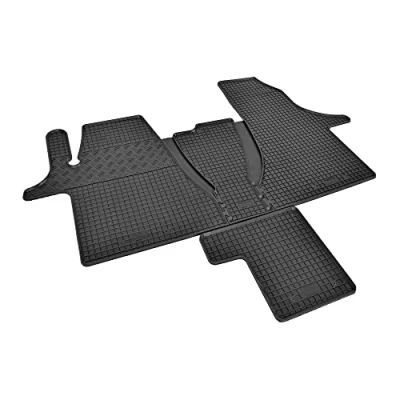 Afbeelding van Perfecte pasvorm rubberen vloermatten voor VW T6.1 Transporter/Caravelle/Multivan vanaf 2019 2 stoelen