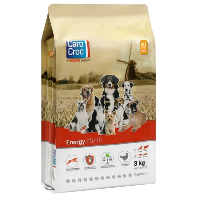 Afbeelding van Carocroc Energy Vlees&amp;Gevogelte&amp;Rijst Hondenvoer 3 kg