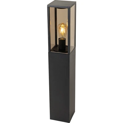 Afbeelding van QAZQA Staande buitenlamp zwart met smoke 80 cm IP44 Charlois