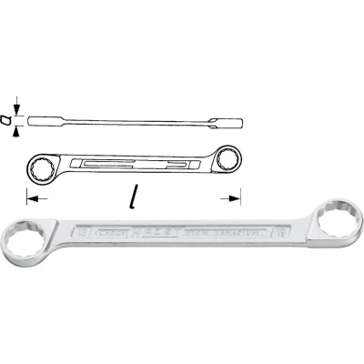 Afbeelding van HAZET 610N 21X23 Tweezijdige ringsleutel 232,3 Chroom vanadium staal