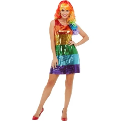 Afbeelding van Regenboog Jurk Pailletten Maat M