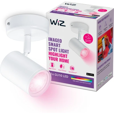 Afbeelding van WiZ 1 spot Imageo Wit Gekleurd en licht GU10