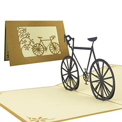 Afbeelding van Fiets pop up kaart, verzamelkaart, fietsvoucher, 3D T05