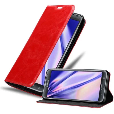 Afbeelding van Cadorabo Hoesje geschikt voor Samsung Galaxy NOTE 2 in APPEL ROOD Beschermhoes met magnetische sluiting, standfunctie en kaartvakje Book Case Cover Etui