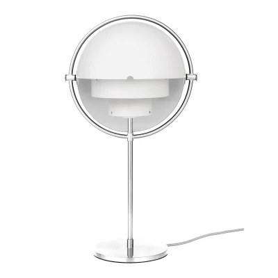 Afbeelding van Gubi Lite tafellamp, hoogte 50 cm, chroom/wit