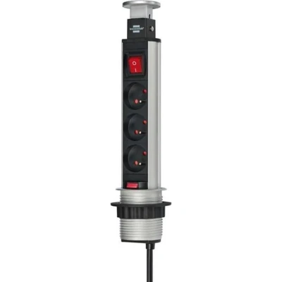Afbeelding van Tower Power stekkerdoos 3 voudig 2m H05VV F 3G1,5 met schakelaar *BE/FR*