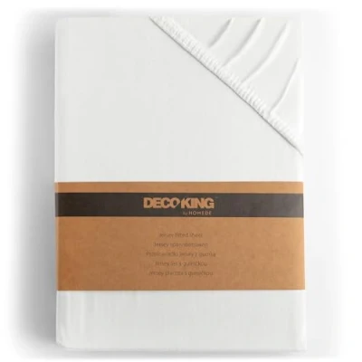 Image de DecoKing Drap Housse 200x220 220x240 cm 100% Coton Peigné Jersey Doux 200x220cm 220x240cm Blanc Amber