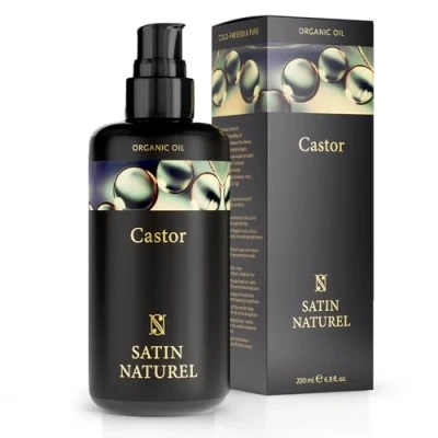 Afbeelding van WINNAAR van 01/20* BIOLOGISCHE Castorolie 100% Puur &amp; Koudgeperst Wonderolie voor Wimpers, Haar, Huid Nagels 200ml Fles Beschermend Violet Glas. Natuurlijke Cosmetica Satin Naturel
