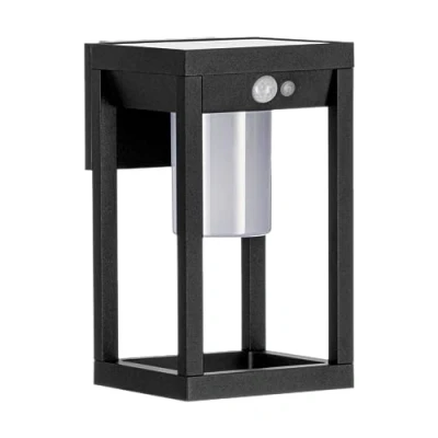 Afbeelding van EGLO Martano Wandlamp Buiten Solar 27 cm Bewegingssensor &amp; Dag en nachtsensor Zwart Wit