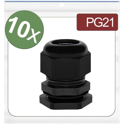 Afbeelding van Quadrios 24CA384 Wartel PG21 Polyamide Zwart 10 stuk(s)