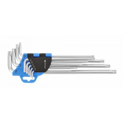 Afbeelding van Hogert Technik HT1W810 Haakse schroevendraaierset TT10, TT15, TT20, TT25, TT27, TT30, TT40, TT45, TT50 Chroom vanadium staal 9