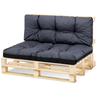Afbeelding van Wasbaar outdoor palletkussen 80 x 120 cm, zitkussen Euro palletkussen, grafiet