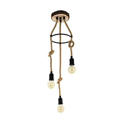 Afbeelding van EGLO Rampside Hanglamp E27 Ø 30 cm Zwart/Touw