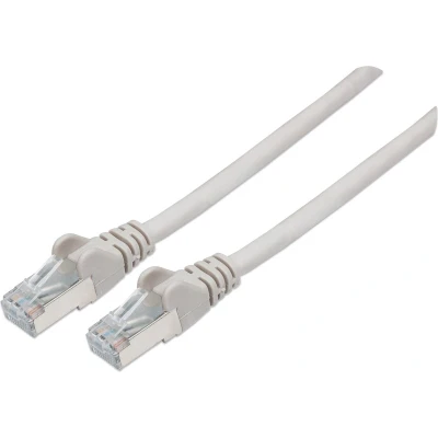 Afbeelding van Intellinet 733229 RJ45 Netwerkkabel, patchkabel CAT 6 S/FTP 1.00 m Grijs Vergulde steekcontacten 1 stuk(s)