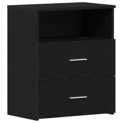 Afbeelding van vidaXL Bedkast Zwart Eiken Geengineerd hout 50x32x60 Opslag