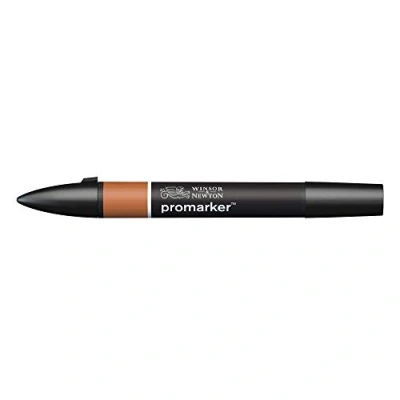 Afbeelding van Winsor &amp; Newton ProMarker 0203633 professionele lay outmarker, 2 punten, dun en breed voor tekenen, design out, cederhout bruin