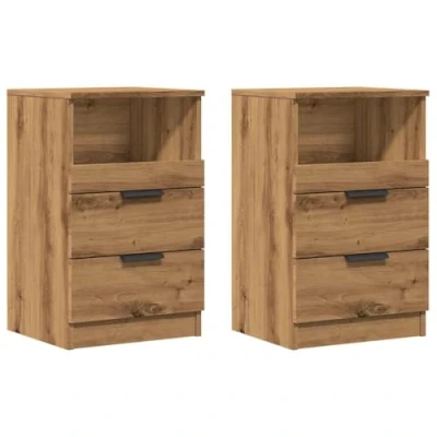 Image de vidaXL Tables de chevet 2 pcs chêne artisanal bois d&#039;ingénierie856847