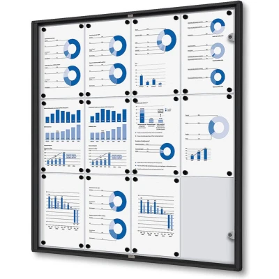 Afbeelding van Indoor Vergrendelbaar Notitiebord Economy SCXS 12x A4 Zwart Syna SCXS12XA4C9005